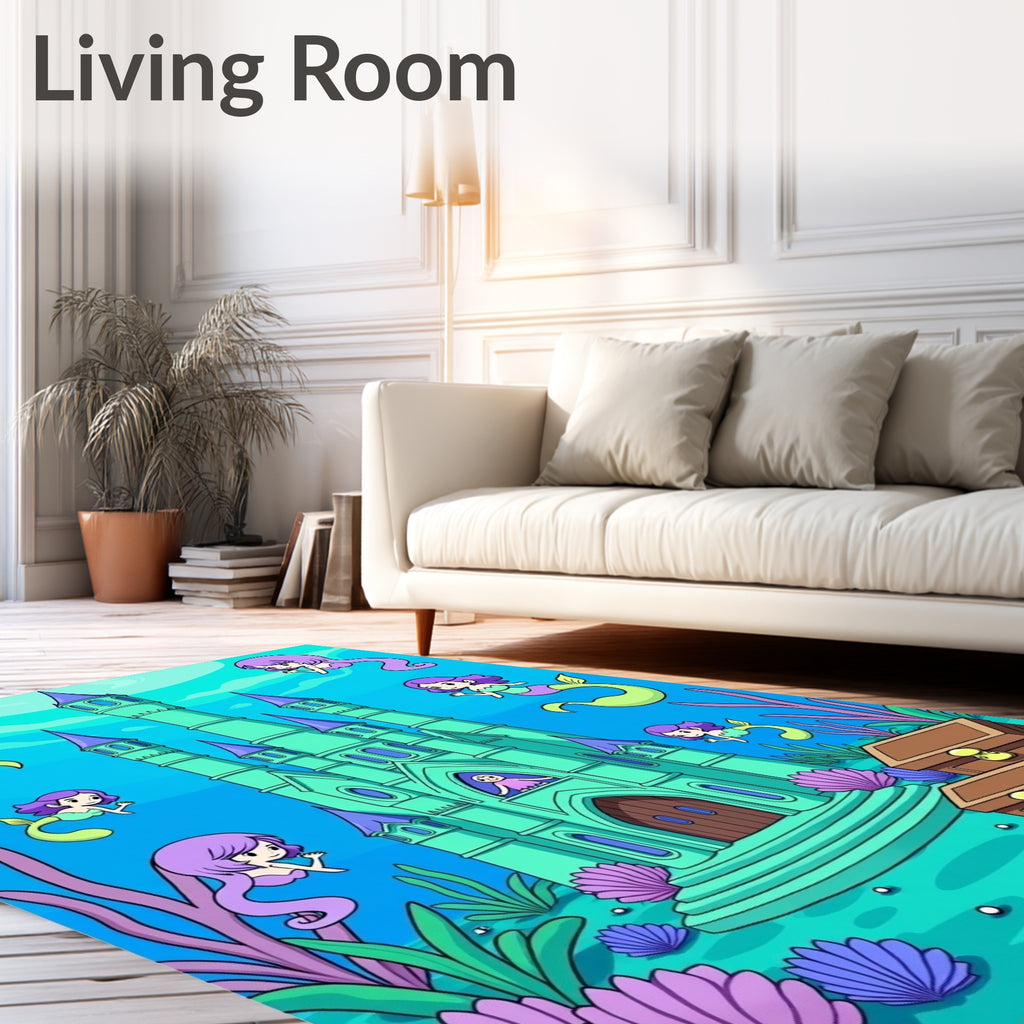 Mermaid Castle Ocean Fantasy Rug