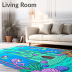 Mermaid Castle Ocean Fantasy Rug