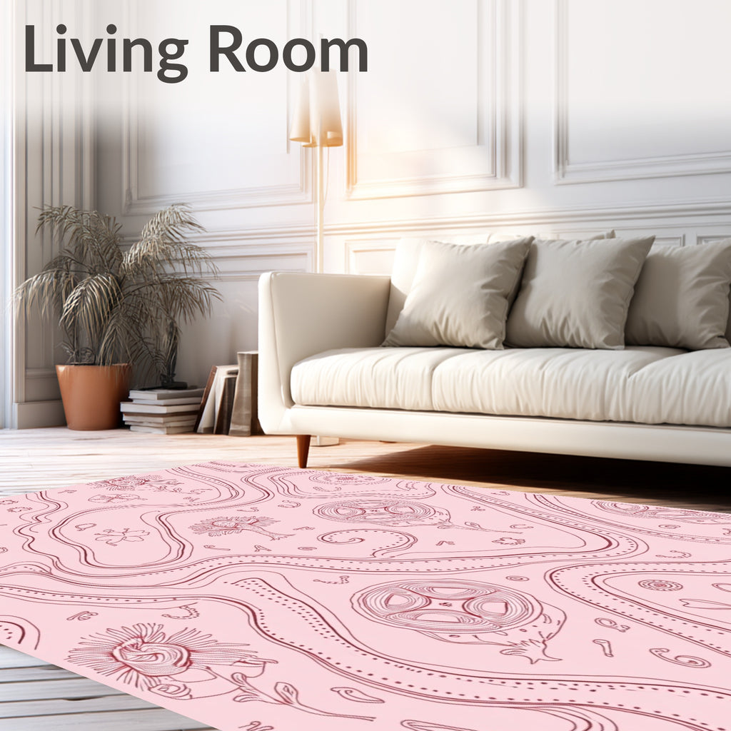 Mellow Pink Botanical Flow Rug