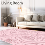 Mellow Pink Botanical Flow Rug