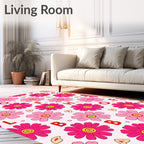Pink Daisy Garden Alphabet Rug