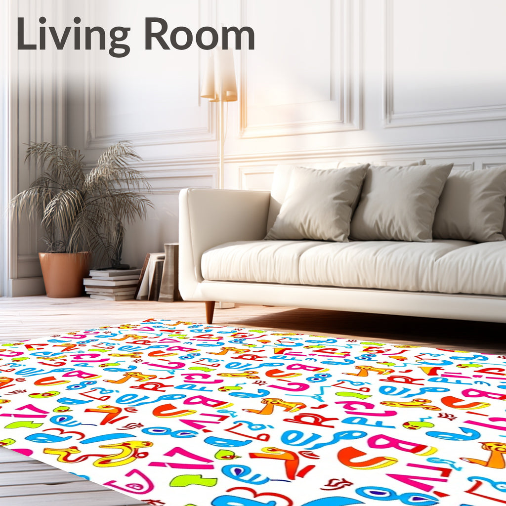 Jazzy Alphabet Letters Collage Rug