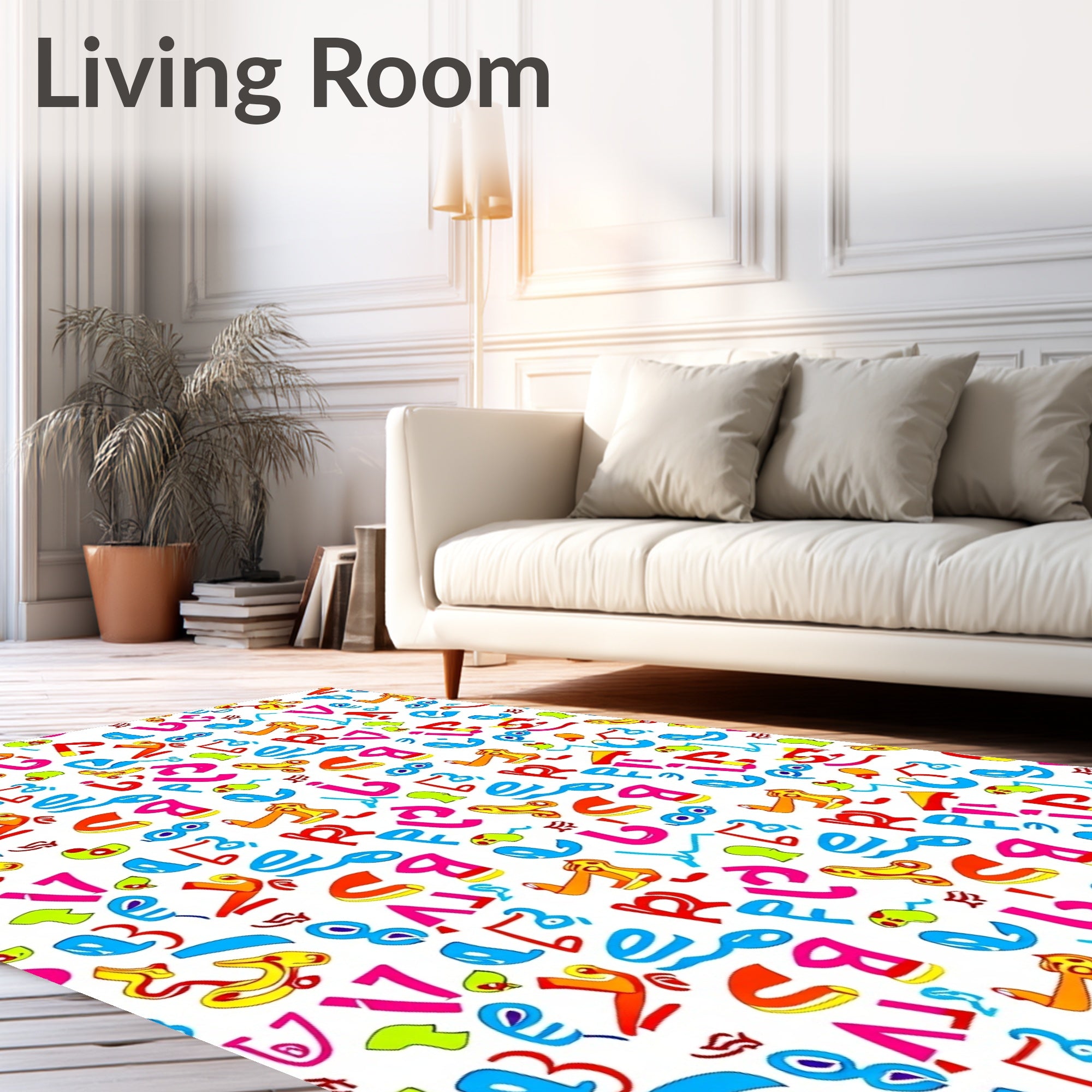 Jazzy Alphabet Letters Collage Rug