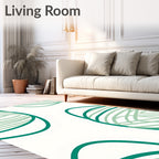 Teal Green Abstract Organic Swirls Rug