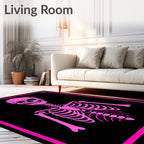 Hot Pink Skeleton Bone Frame Rug