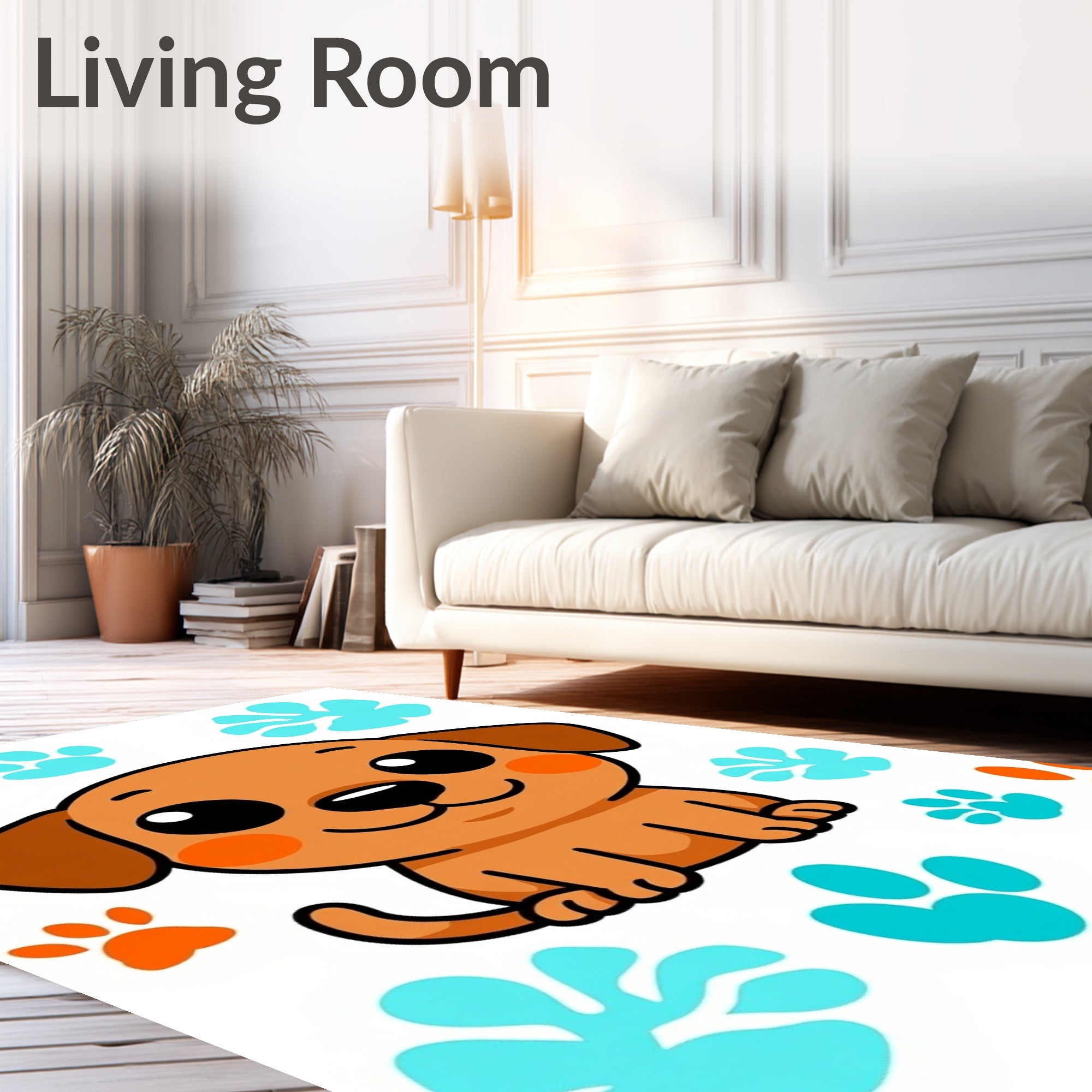 Cute Brown Puppy With Orange Paws Rug