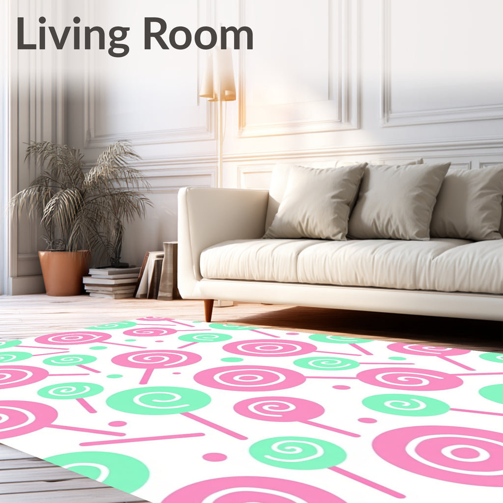Pink Mint Swirl Lollipop Repeat Rug