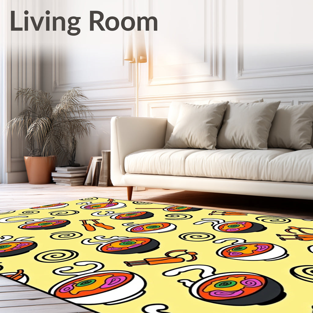 Whimsical Ramen Bowl Swirl Rug