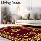 Royal Crimson Gold Crown Medallion Rug