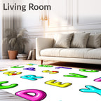 Colorful Alphabet Blocks Fun Rug