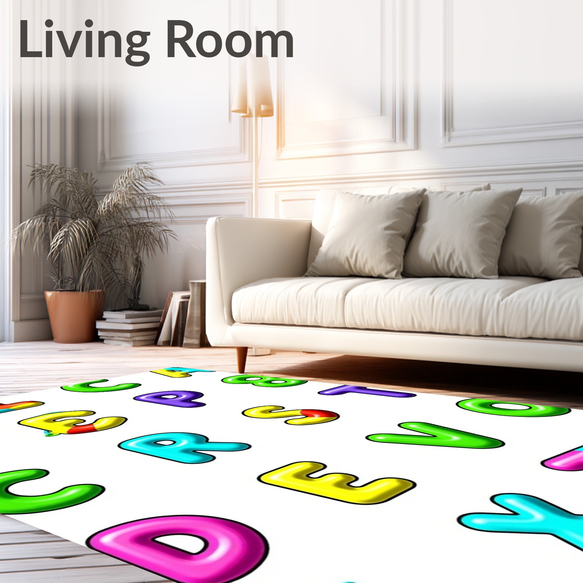 Colorful Alphabet Blocks Fun Rug