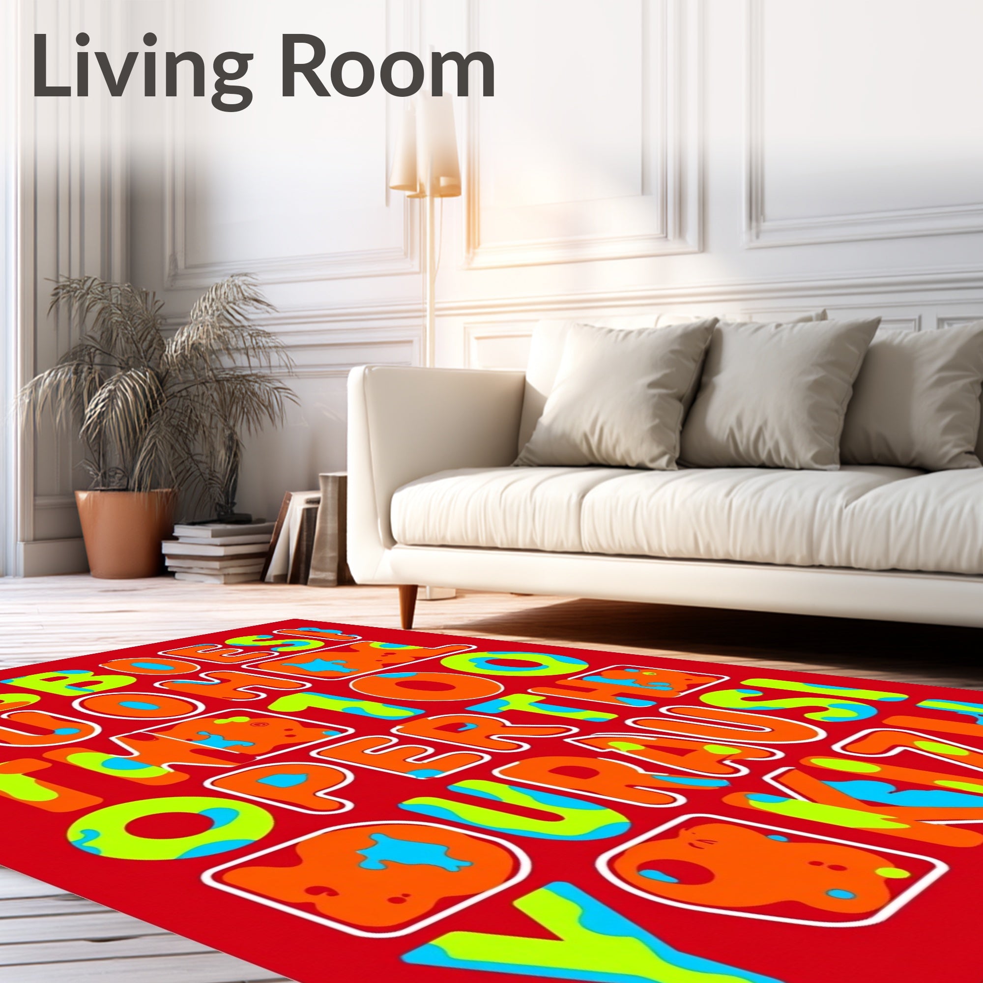 Bright Pop Art Bold Alphabet Rug
