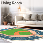 Stadium Aerial View Diamond Green Field Rug
