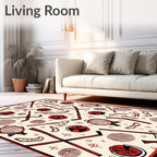 Vibrant Red Hockey Stick Puck Graphic Rug