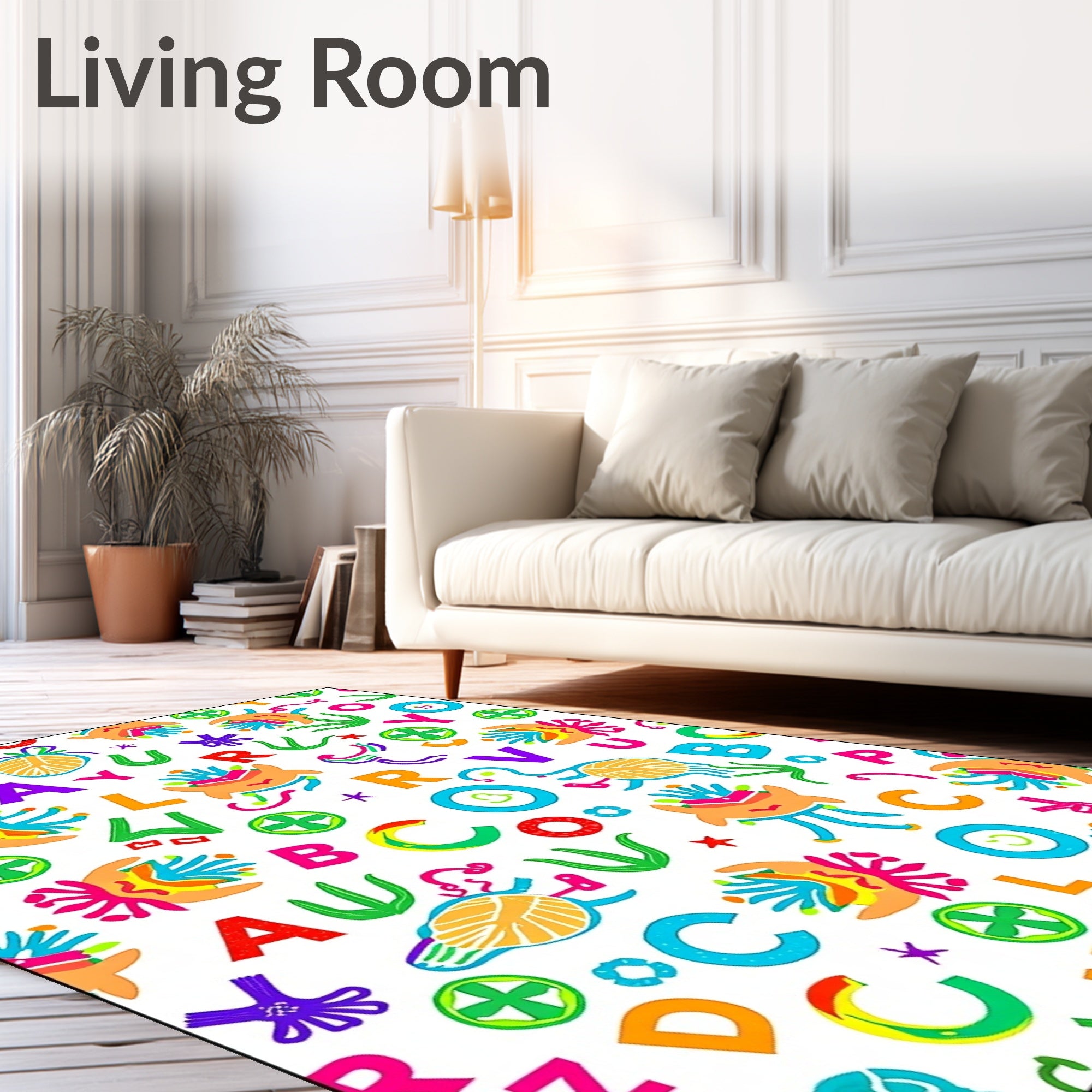 Whimsical Alphabet Characters Playful Creatures Rug