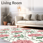 Blush Pink Rose Vine Garland Rug