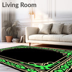 Emerald Vine Leaf Border Rug