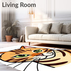 Cute Orange Tabby Cat Face Rug