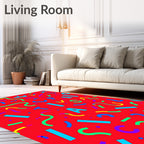 Retro Festive Alphabet Confetti Riot Rug