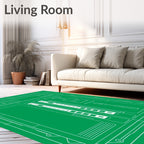 Green Blueprint Technical Schematic Rug