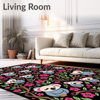 Cute Koala Flowers Background Rug