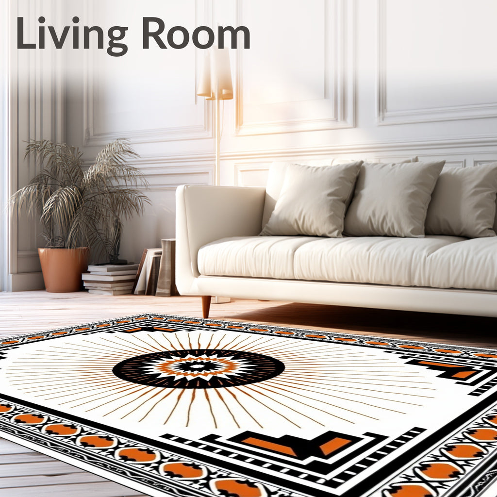 Geometric Radial Burst Sunburst Rug