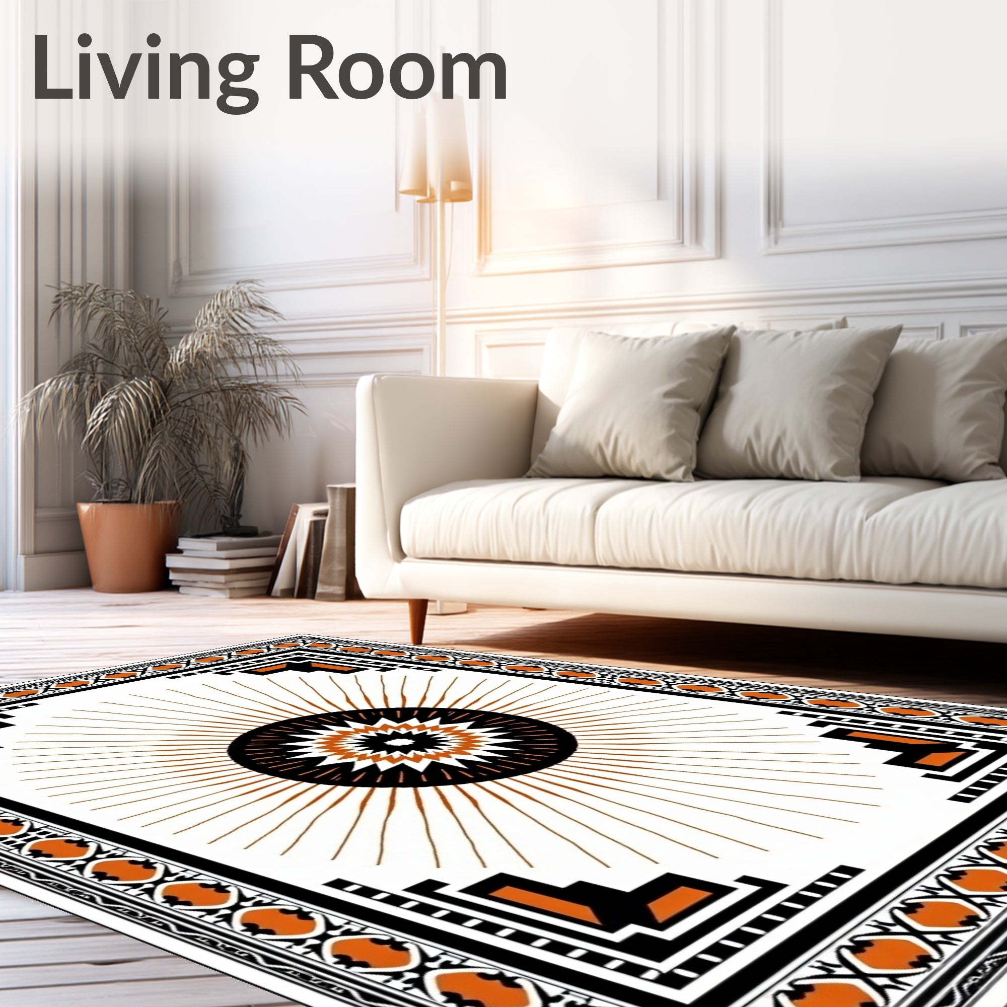 Geometric Radial Burst Sunburst Rug