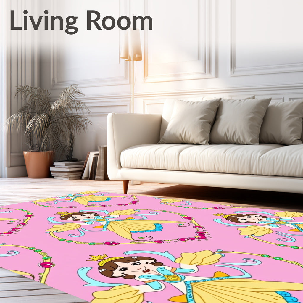 Charming Princess Pink Yellow Blue Necklace Rug