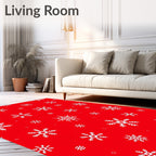 Holiday Red Snowflake Scatter Rug