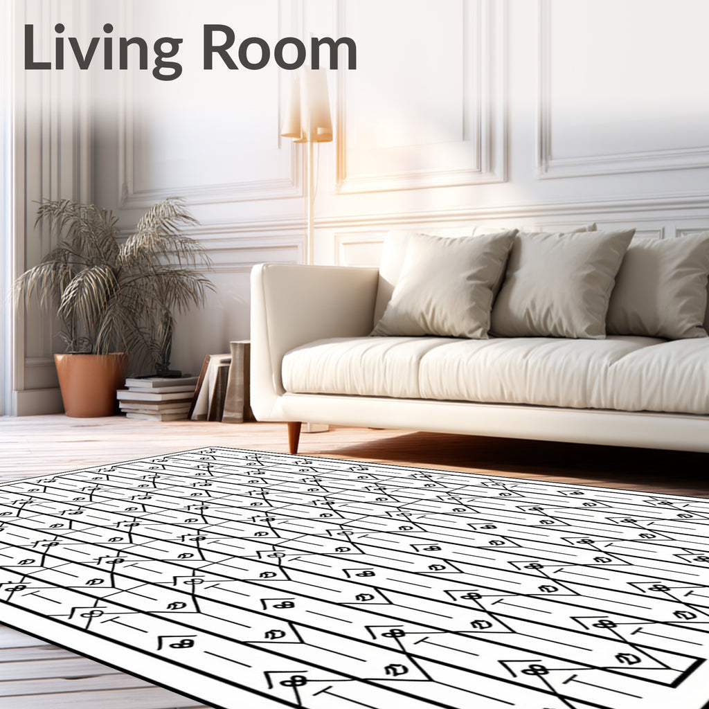 Geometric Black White Chevron Stripe Rug
