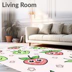 Whimsical Strawberries Green Apples Flowers Rug