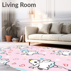 Cute Ghost Balloons Heart Whimsical Rug