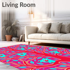 Bright Pink Teal Koala Tree Art Rug