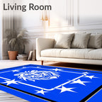 Royal Blue Lion Starburst Rug