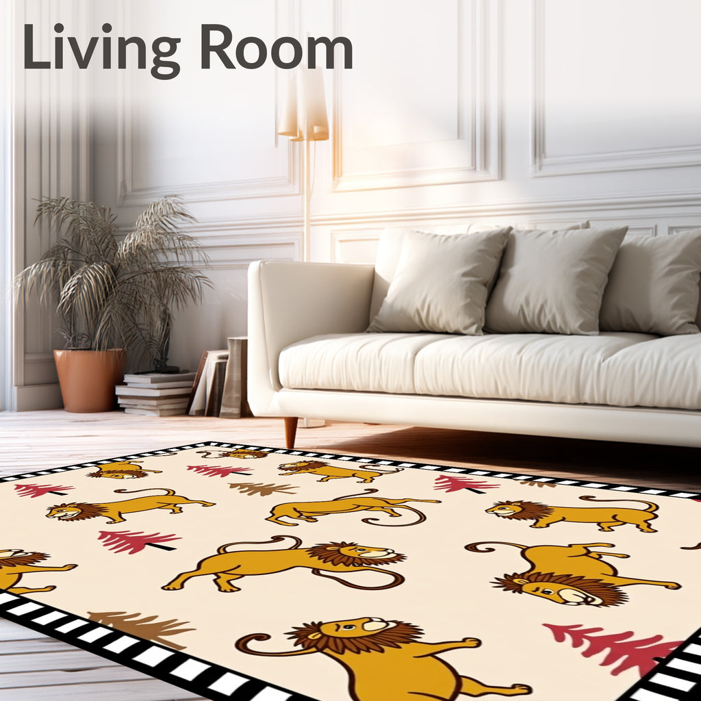 Golden Lion Forest Whimsy Rug