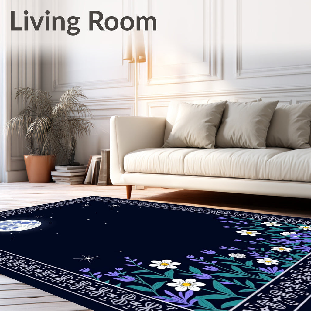 Celestial Garden Moonlit Bloom Rug