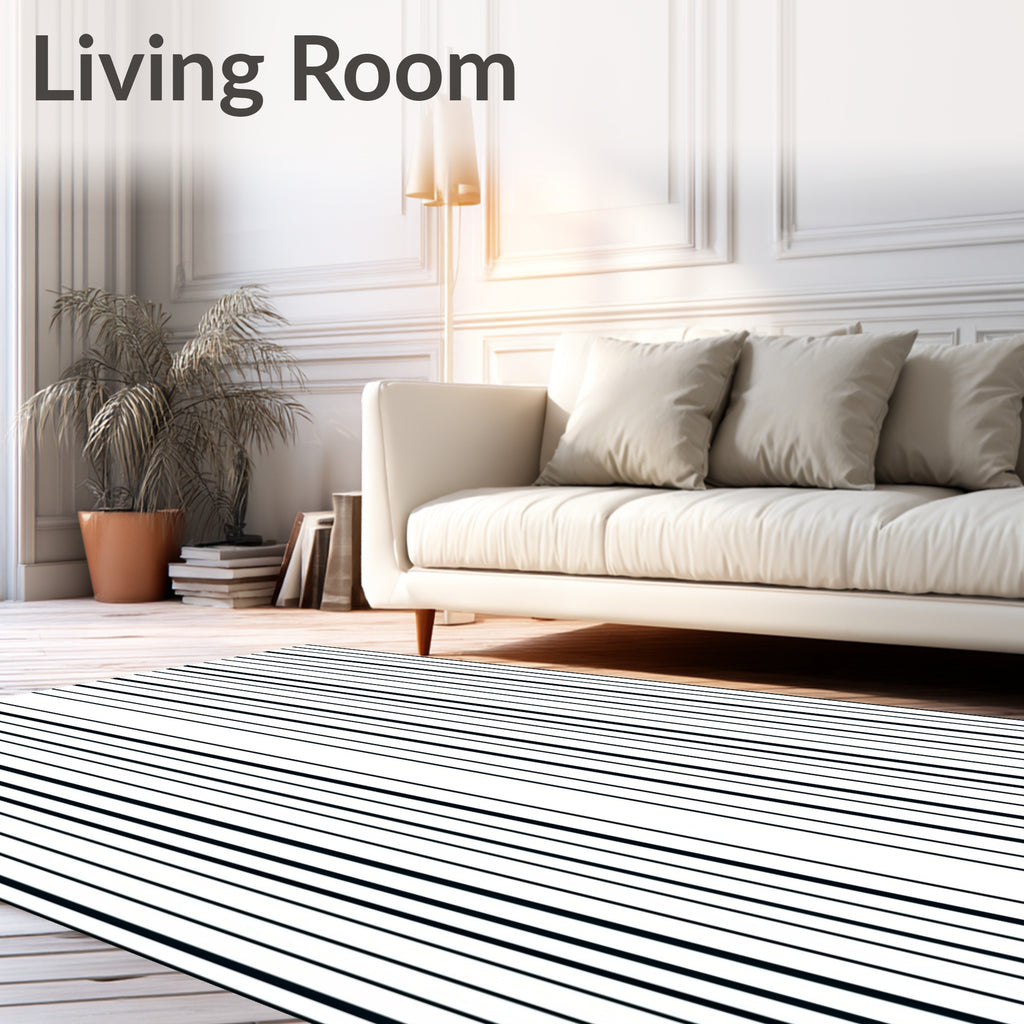Monochromatic Vertical Stripe Ensemble Rug