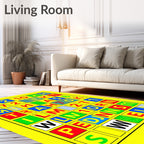 Bold Alphabetical Grid Graphic Rug