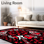 Red Black Rock Star Guitar Rug