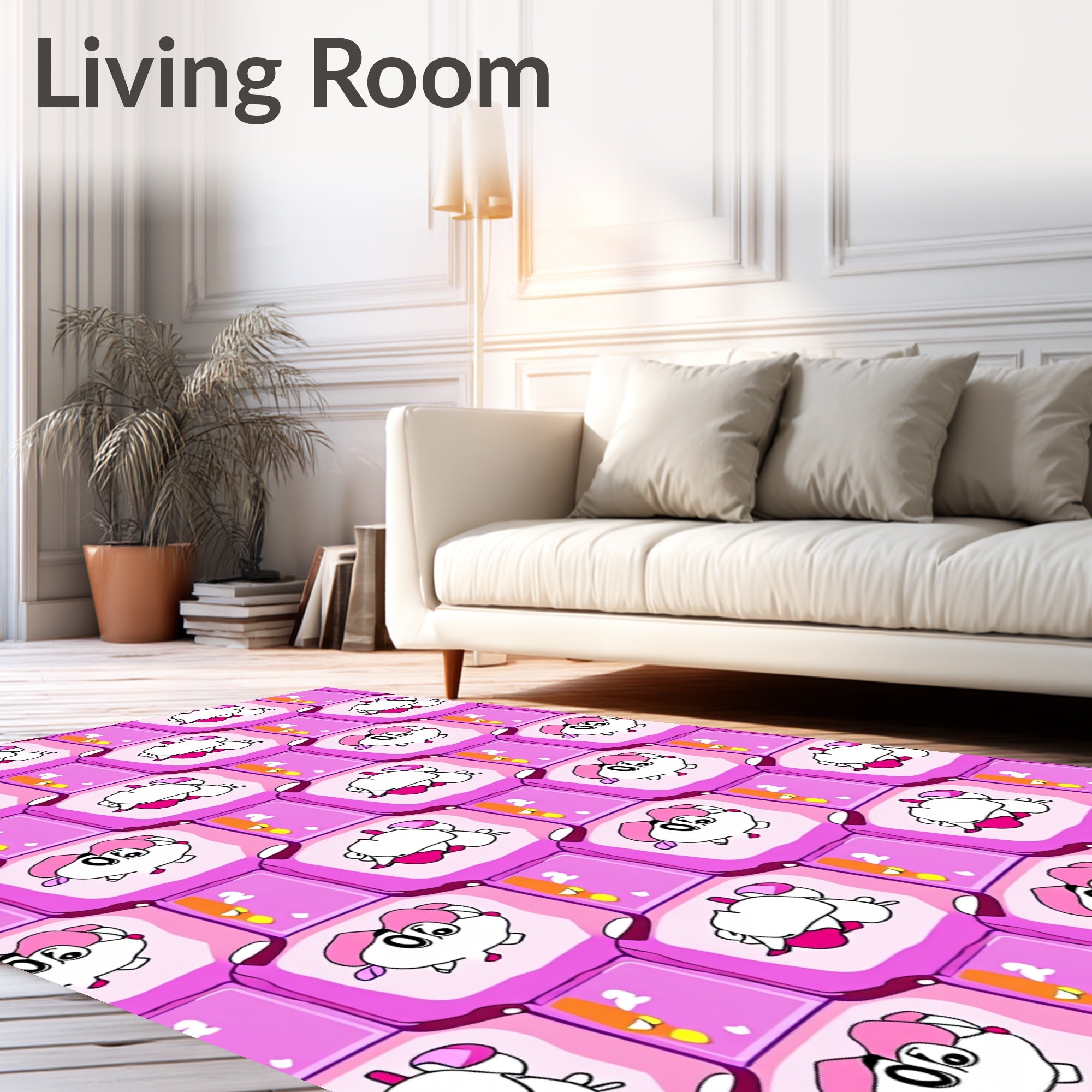 Pink Bubble Cute Critter Repeat Rug