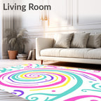 Vibrant Candy Swirl Alphabet Rug