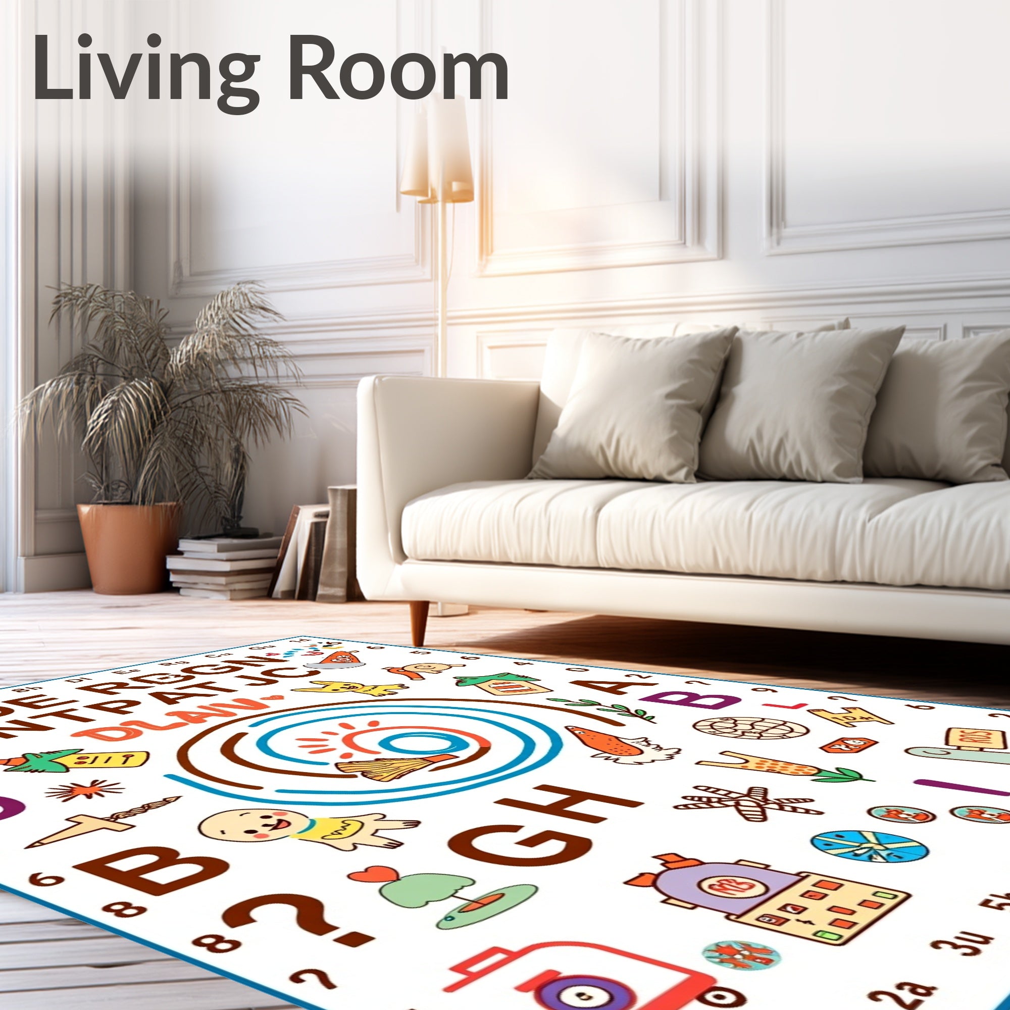 Playful Alphabet Animals and Objects Rug