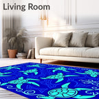 Ocean Blue Turtle Swimmers Rug