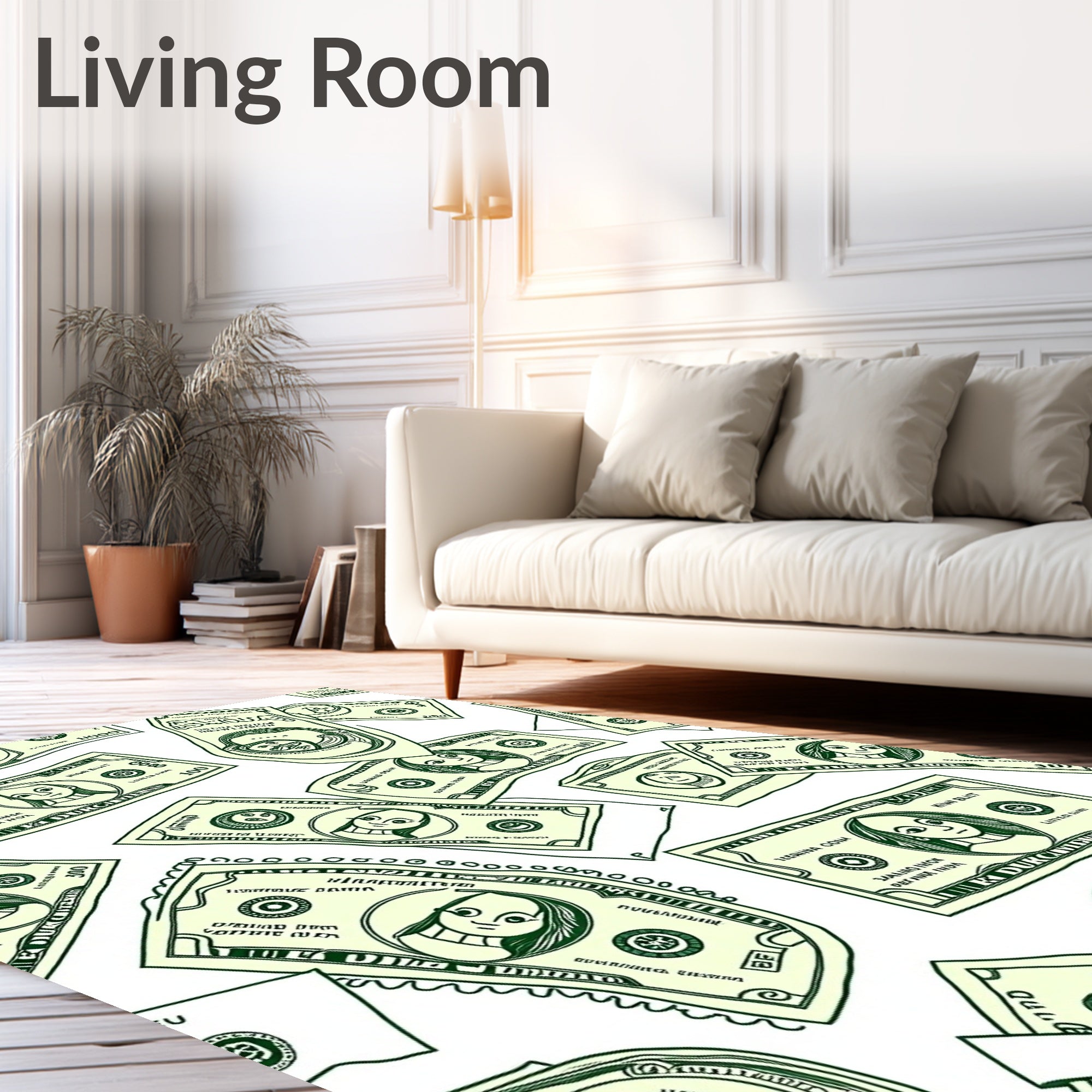 Dollar Bills Dollar Bills Green Money Rug