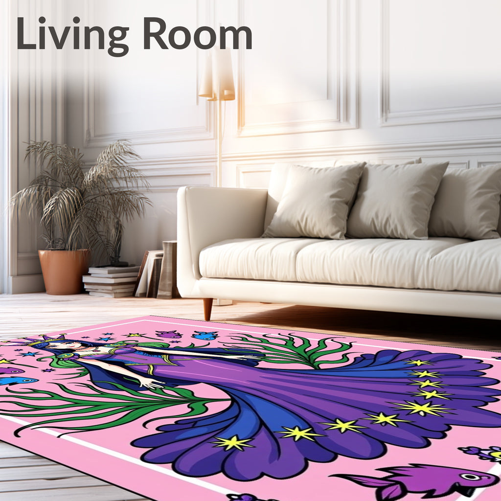 Royal Purple Queen with Starry Skirt Rug