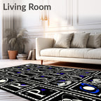 Cosmic Alphabet Blue Star Celestial Rug
