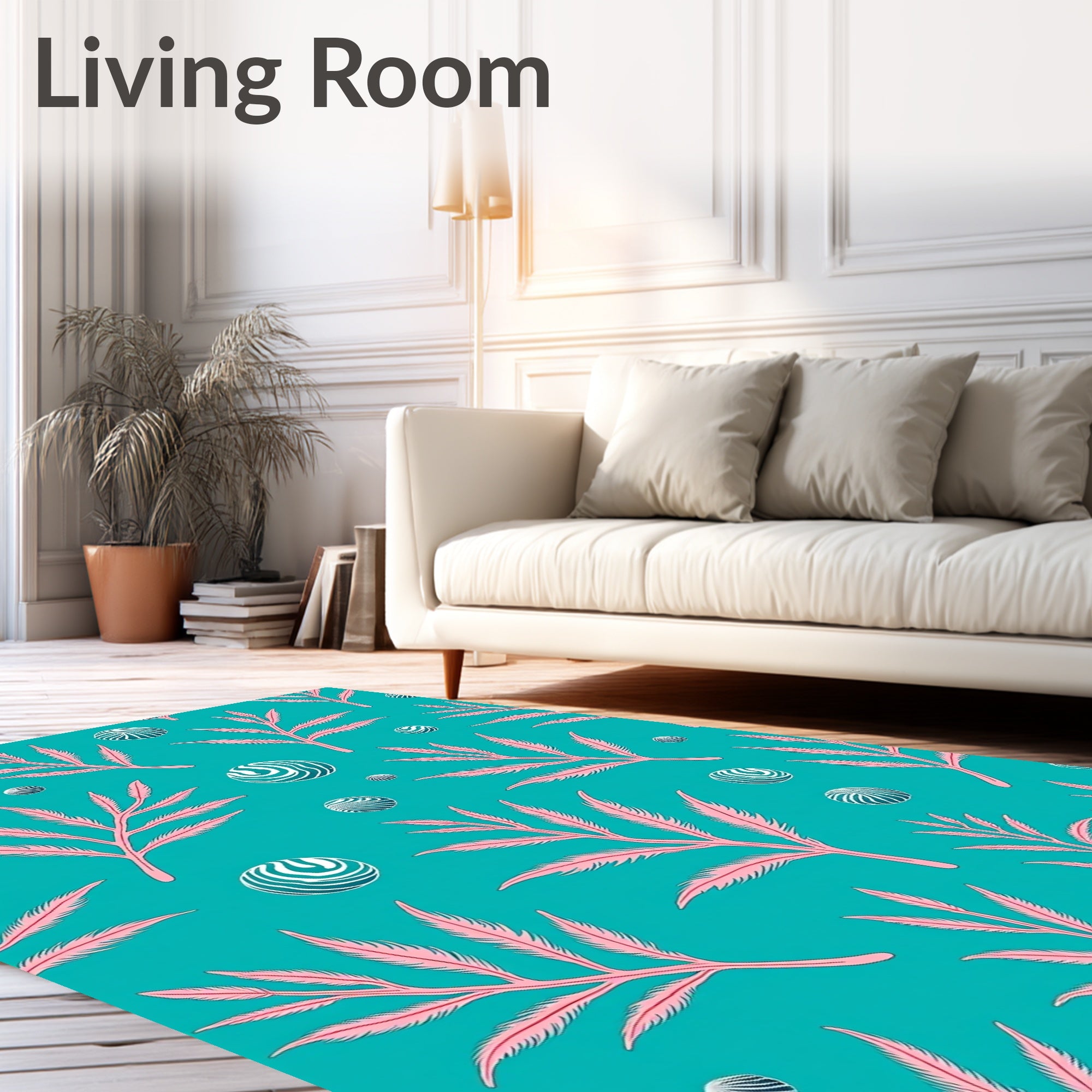 Pink Coral Abstract Orb Oceanic Rug