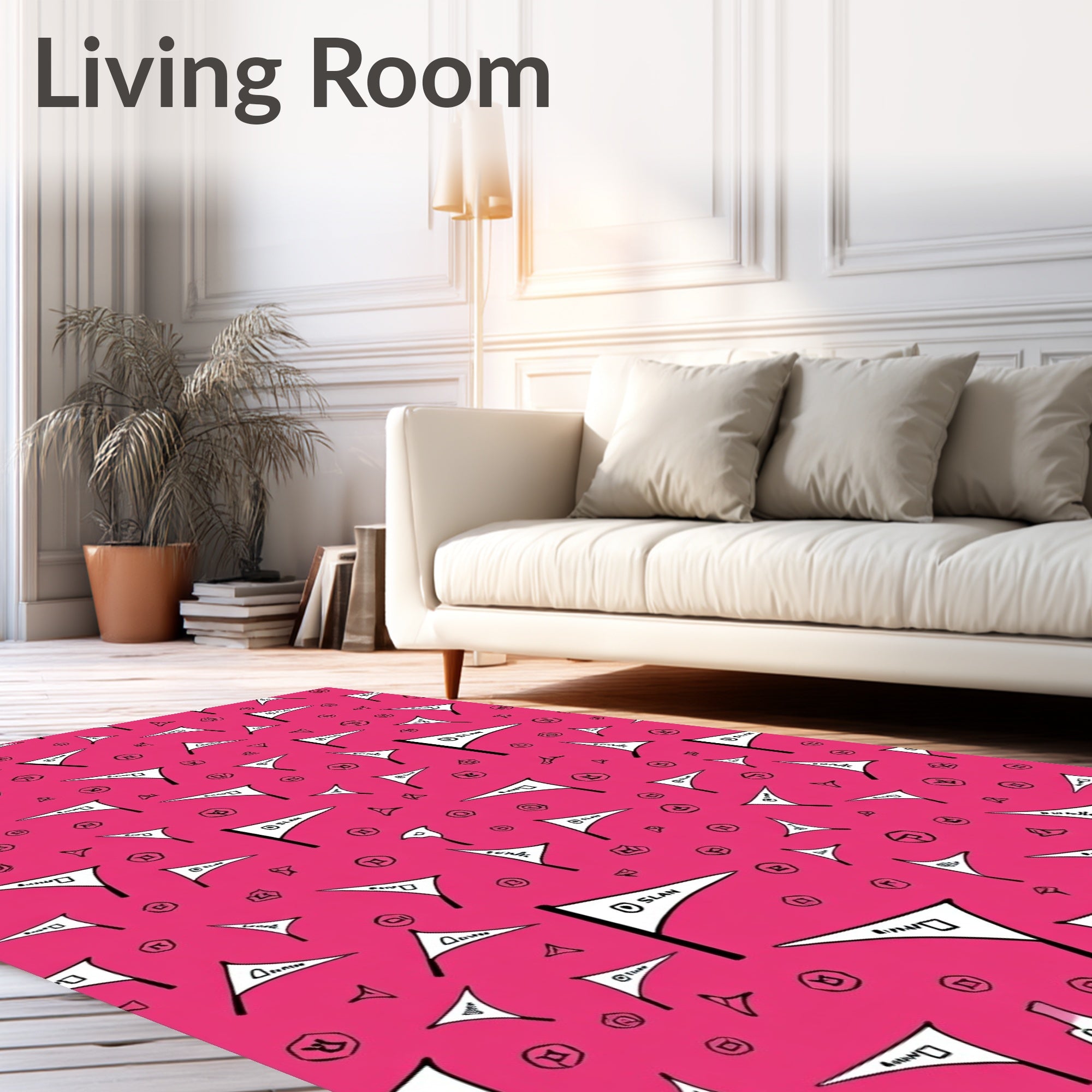 Pink White Flag Scatter Rug