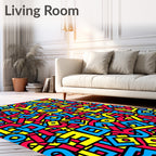 Retro Alphabet Collage Rug