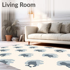 Whimsical Gray Sheep Meadow Rug